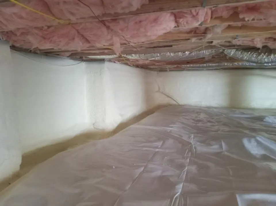 Crawl space encapsulation with closed-cell spray foam for Roof Waterproofing in Homer Glen